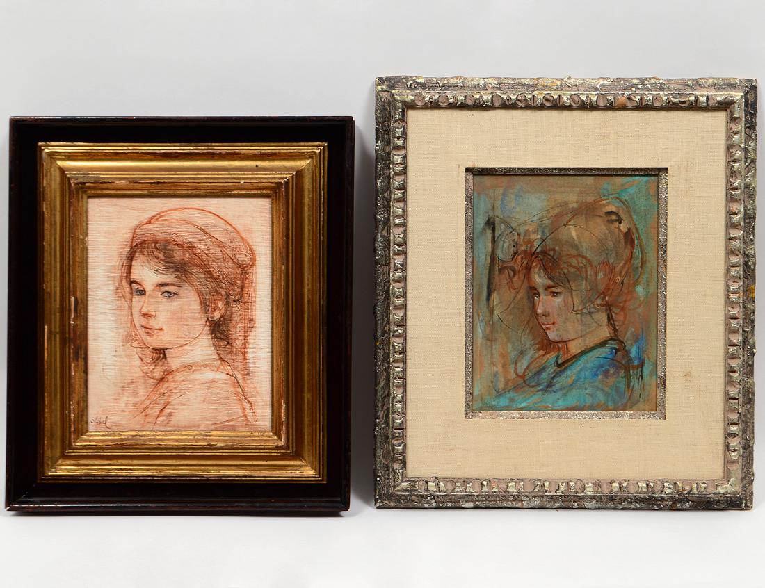 TWO WORKS OF ART BY EDNA (HIBEL) PLOTKIN (1 of 6)