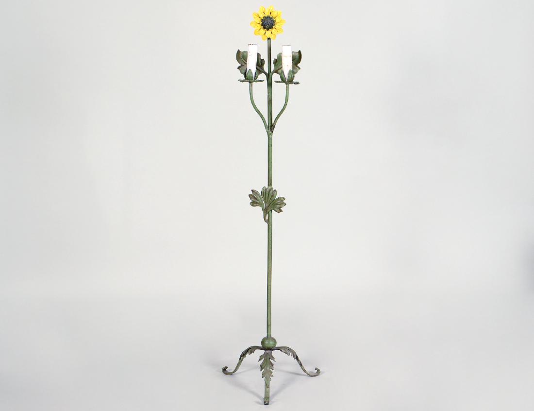 CONTINENTAL TOLE PEINTE ‘SUNFLOWER’ TWO LIGHT FLOOR (1 of 5)