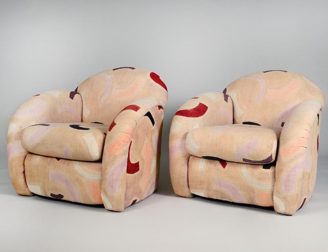 PAIR OF ART DECO STYLE UPHOLSTERED CLUB CHAIRS (1 of 1)