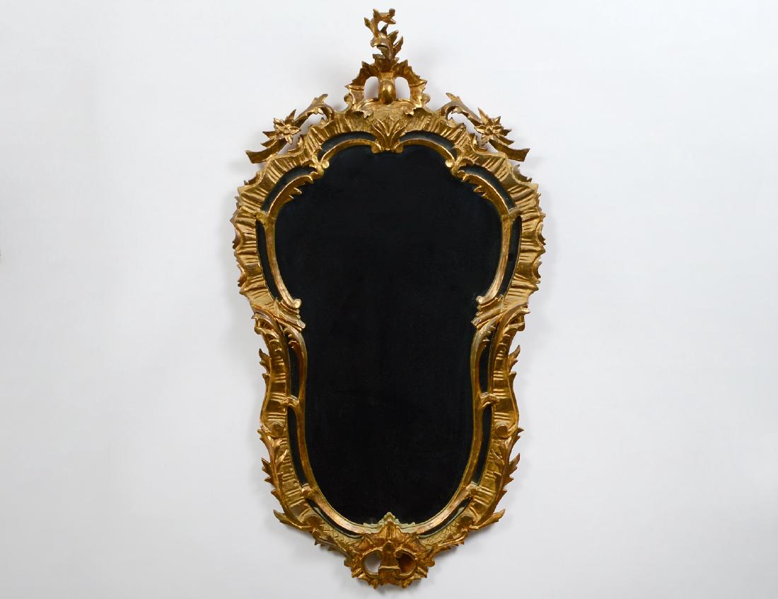 ROCOCO STYLE GILT WOOD MIRROR (1 of 3)