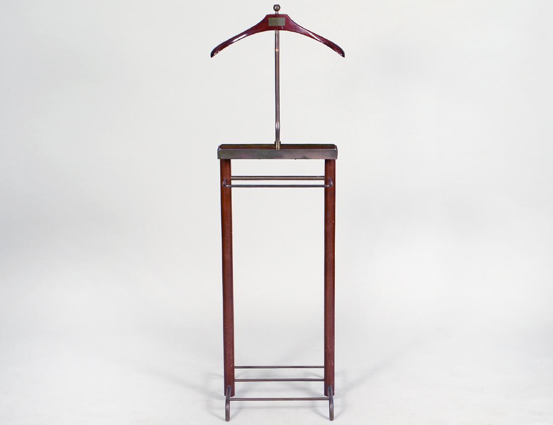 GENTLEMAN’S MAHOGANY AND BRASS VALET STAND (1 of 3)