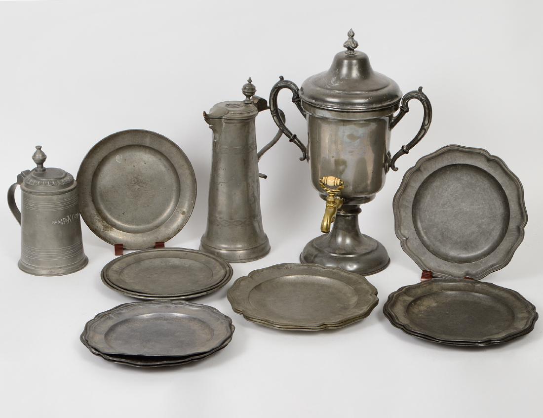 SEVENTEEN CONTINENTAL PEWTER TABLE WARES (1 of 4)