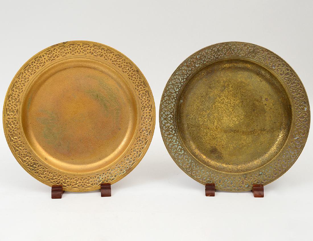 TWO TIFFANY GILT BRONZE PLATES (1 of 5)