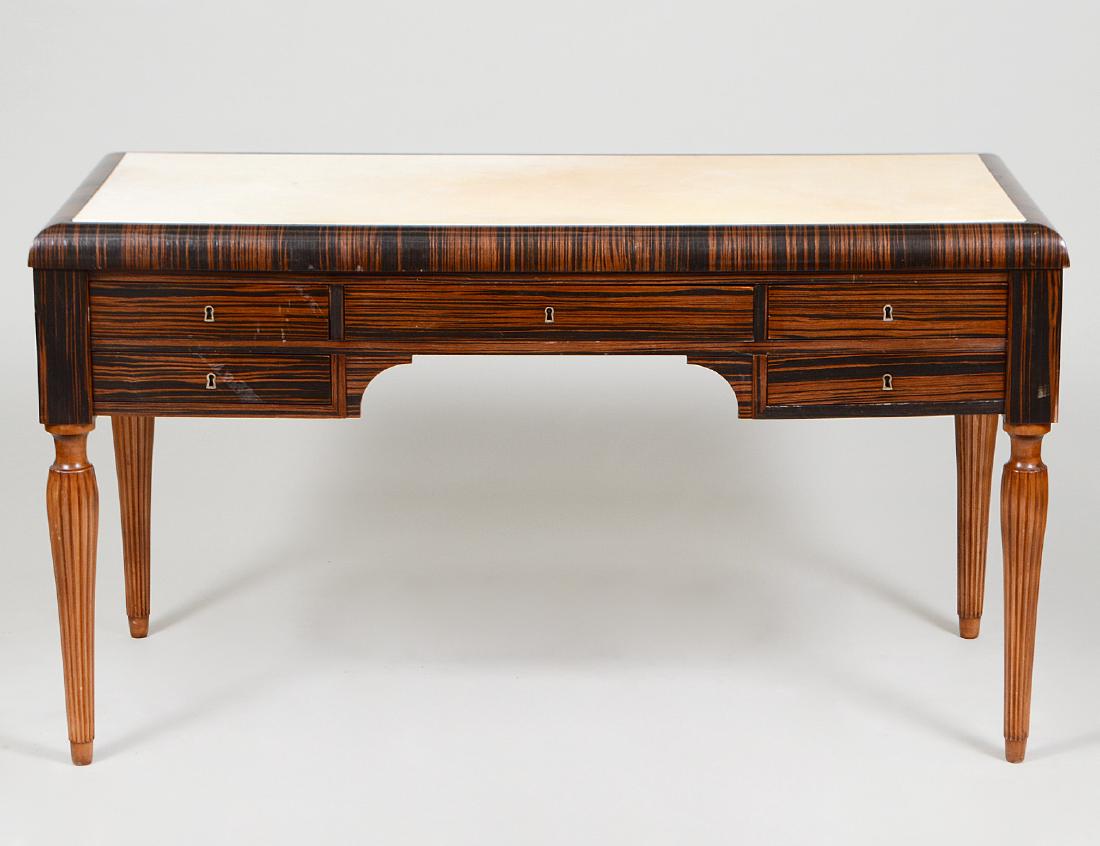 ART DECO STYLE ‘EBONY DE MACASSAR’ AND PARCHMENT DESK (1 of 4)