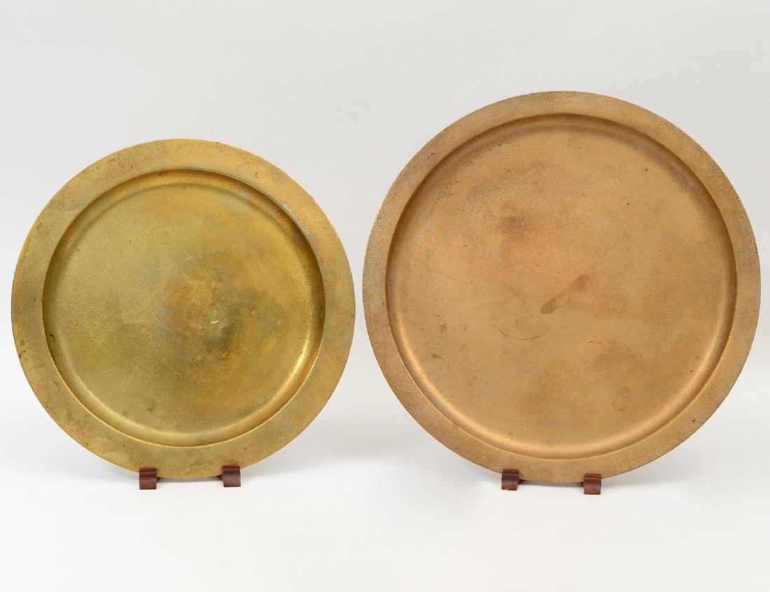 TWO TIFFANY GILT BRONZE SALVERS (1 of 3)