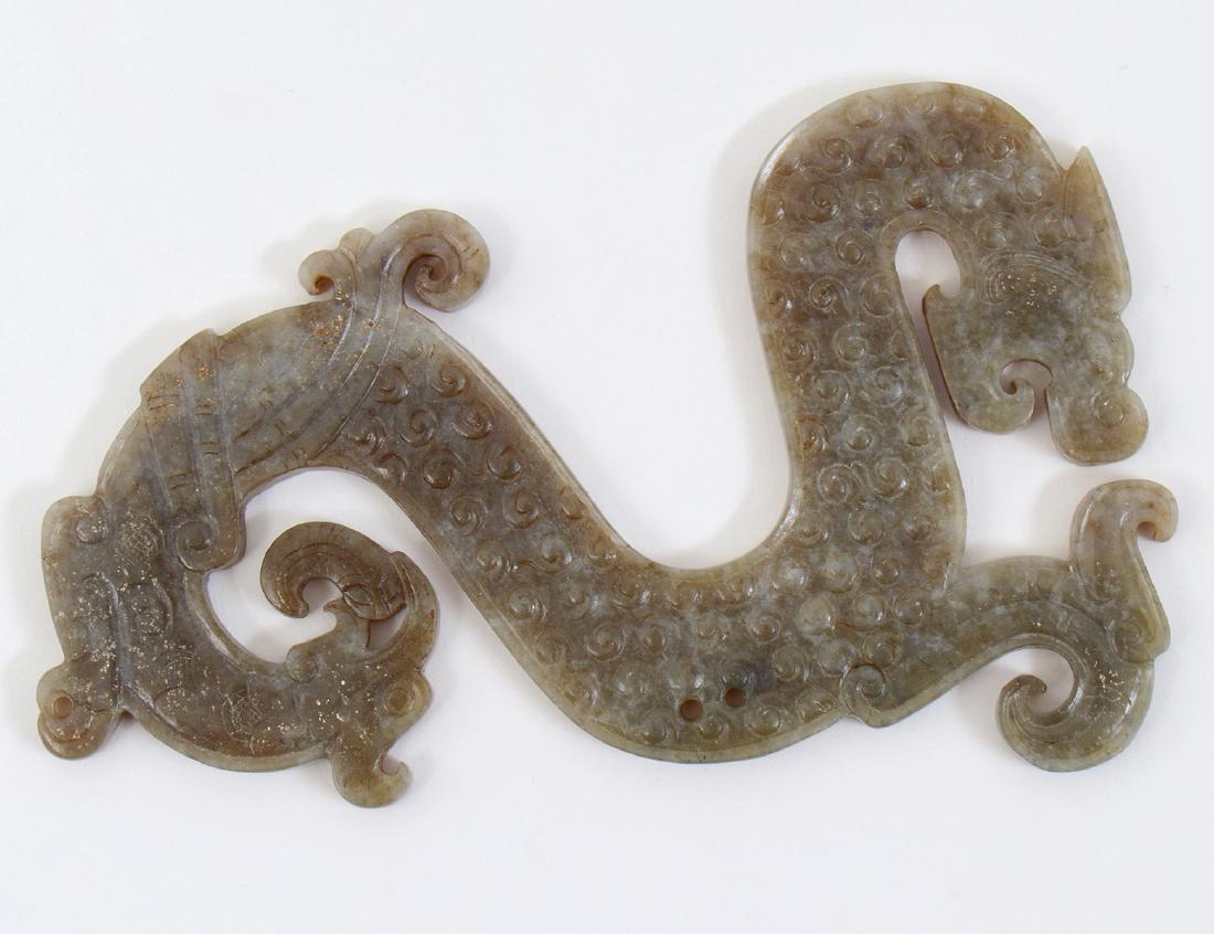 CHINESE ARCHAISTIC MUTTON FAT JADE DRAGON (1 of 4)