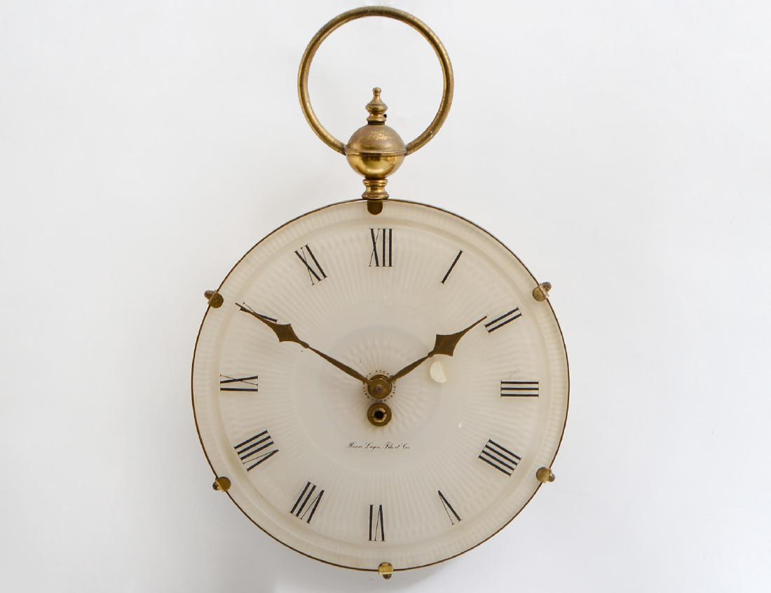 VINTAGE FROSTED GLASS AND BRASS WALL CLOCK (1 of 3)