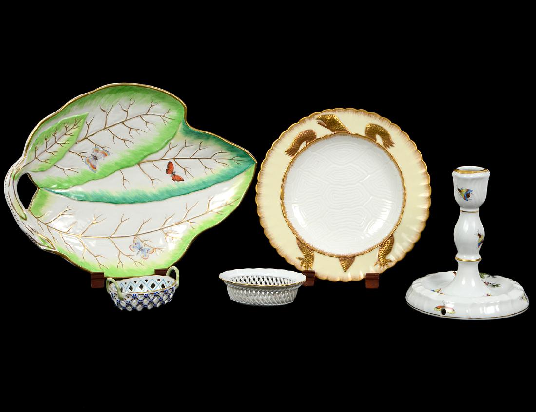 FIVE VARIED PORCELAIN TABLE ITEMS (1 of 8)