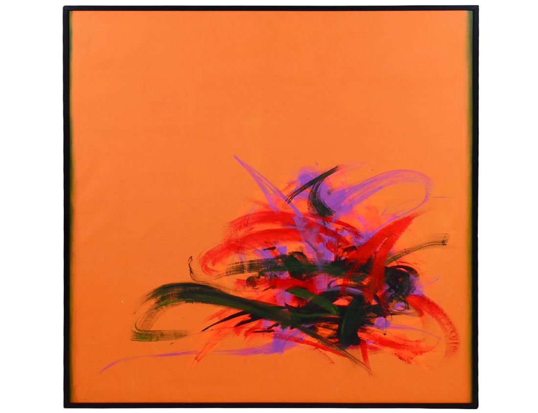 CLEVE GRAY (American. 1918-2004): “Thebes”. Verso signed, titled and dated 1978. Acrylic on Canvas. Measuring 60” by 60”. Framed. (Cond: good) (8000/10000)