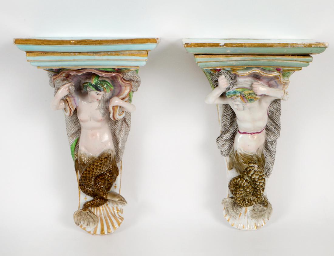 ASSEMBELED PAIR OF GERMAN PORCELAIN FIGURAL BRACKETS (1 of 10)