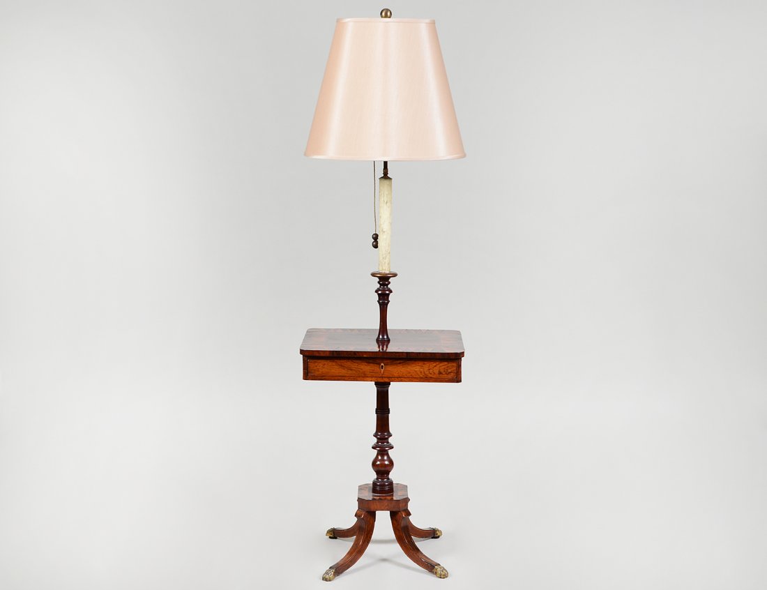 VARIOUS WOOD PARQUETRY OCASSIONAL LAMP TABLE (1 of 4)