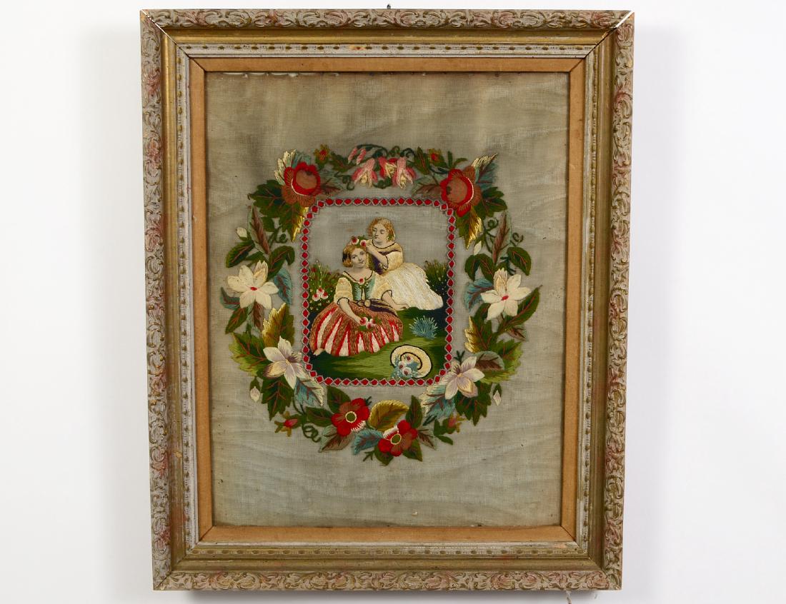 VICTORIAN FRAMED NEEDLEPOINT (1 of 2)
