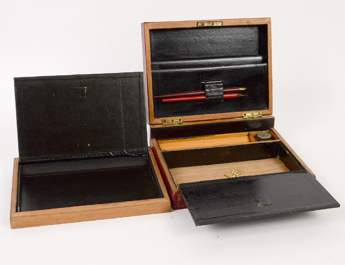 FRENCH LEATHER MOUNTED TRAVELLING LAP DESK (1 of 6)