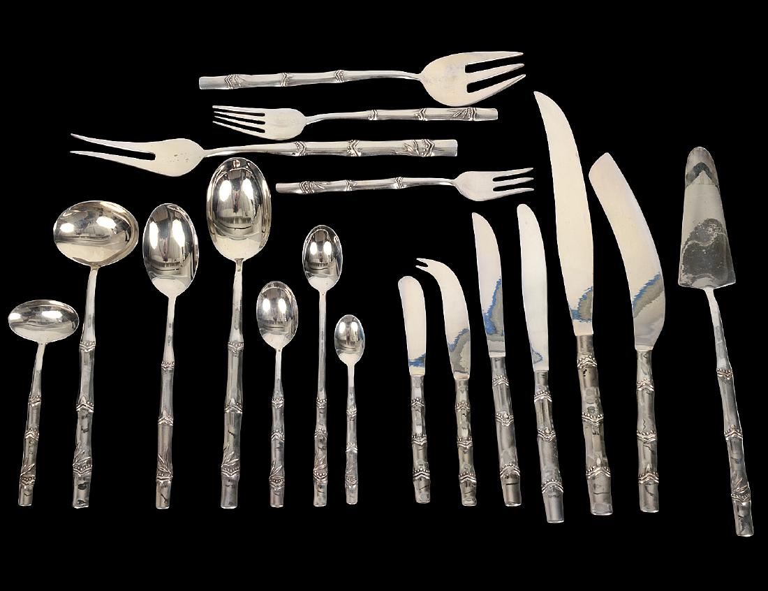 144 PIECE THAI SILVERED METAL FLATWARE SERVICE (1 of 3)