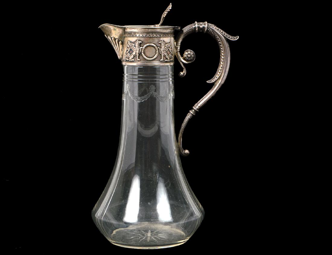 RUSSIAN SILVER MOUNTED GLASS CLARET JUG (1 of 5)