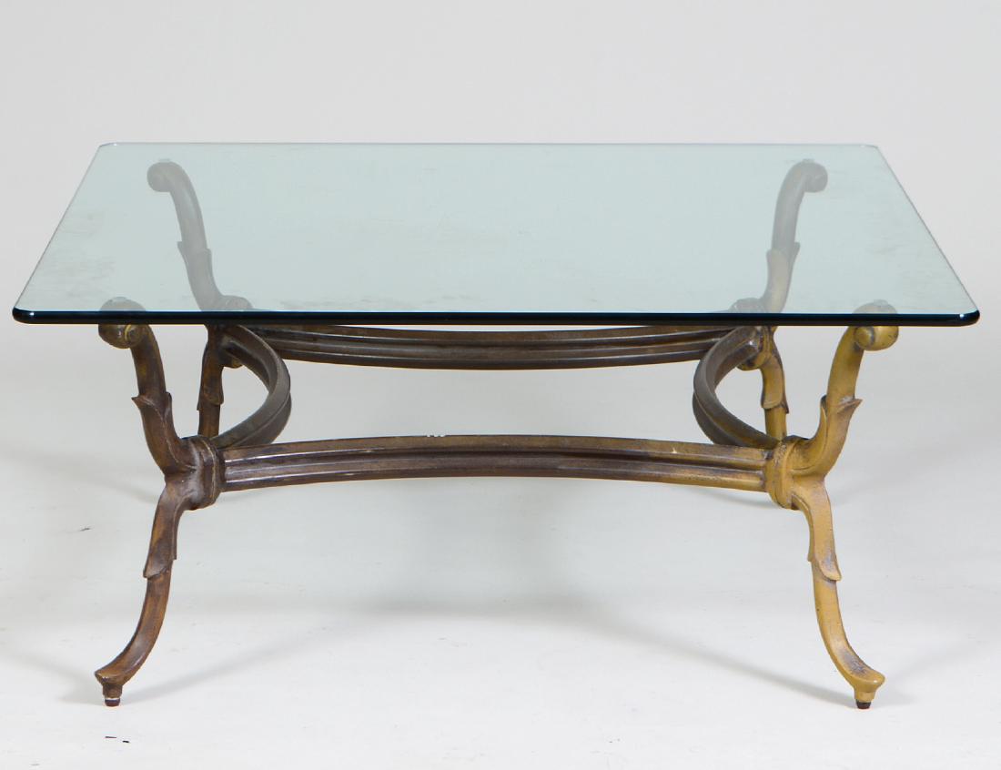 GLASS AND PATINATED METAL LOW TABLE (1 of 2)