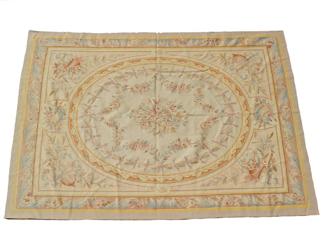 FRENCH AUBUSSON FOLIATE DECORATED CARPET (1 of 4)