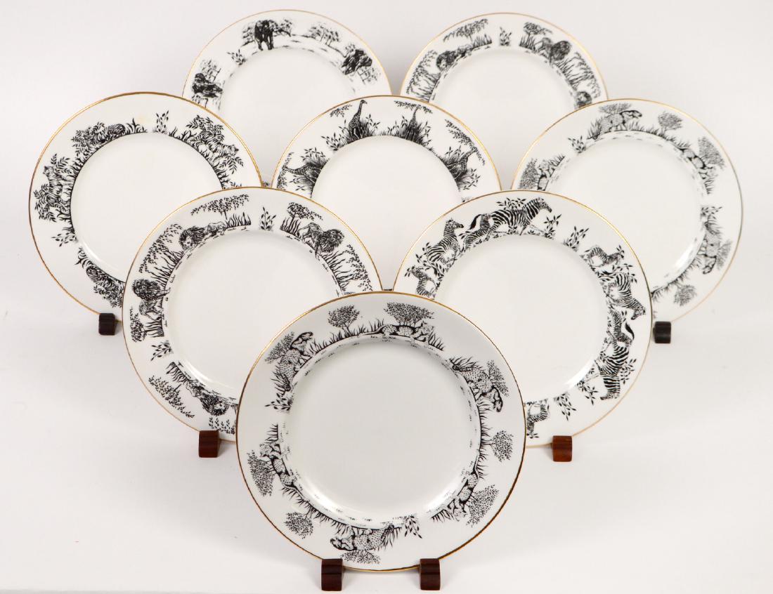 EIGHT ENGLISH PORCELAIN DESSERT PLATES (1 of 10)