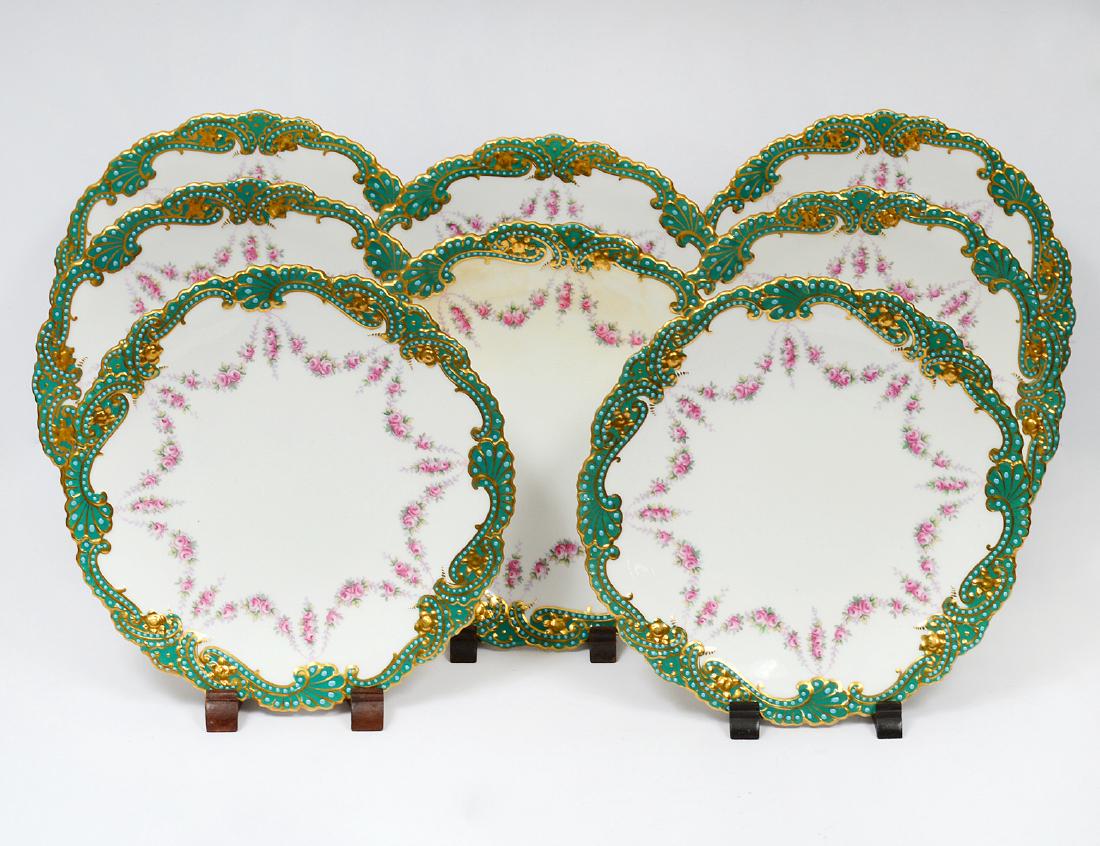 SET OF EIGHT COPELAND PORCELAIN DESSERT PLATES (1 of 5)