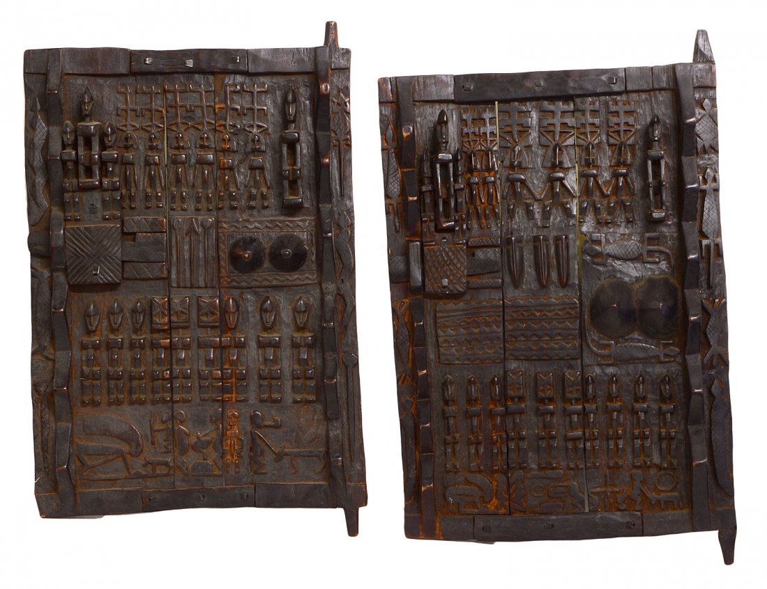 TWO WEST AFRICAN DOGON GRAINARY DOORS (1 of 6)