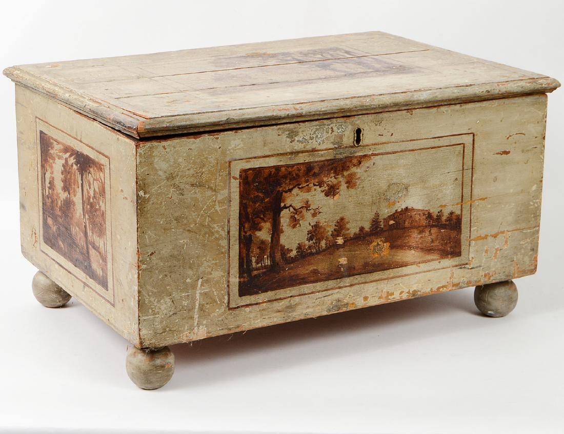 CONTINENTAL PAINTED PINE LIFT-TOP STORAGE BOX (1 of 8)