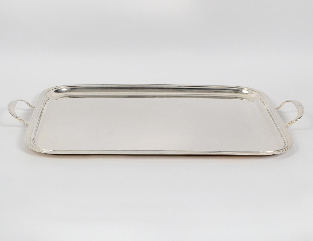 PUIFORCAT LARGE TWO-HANDLED SILVER PLATED TRAY (1 of 3)