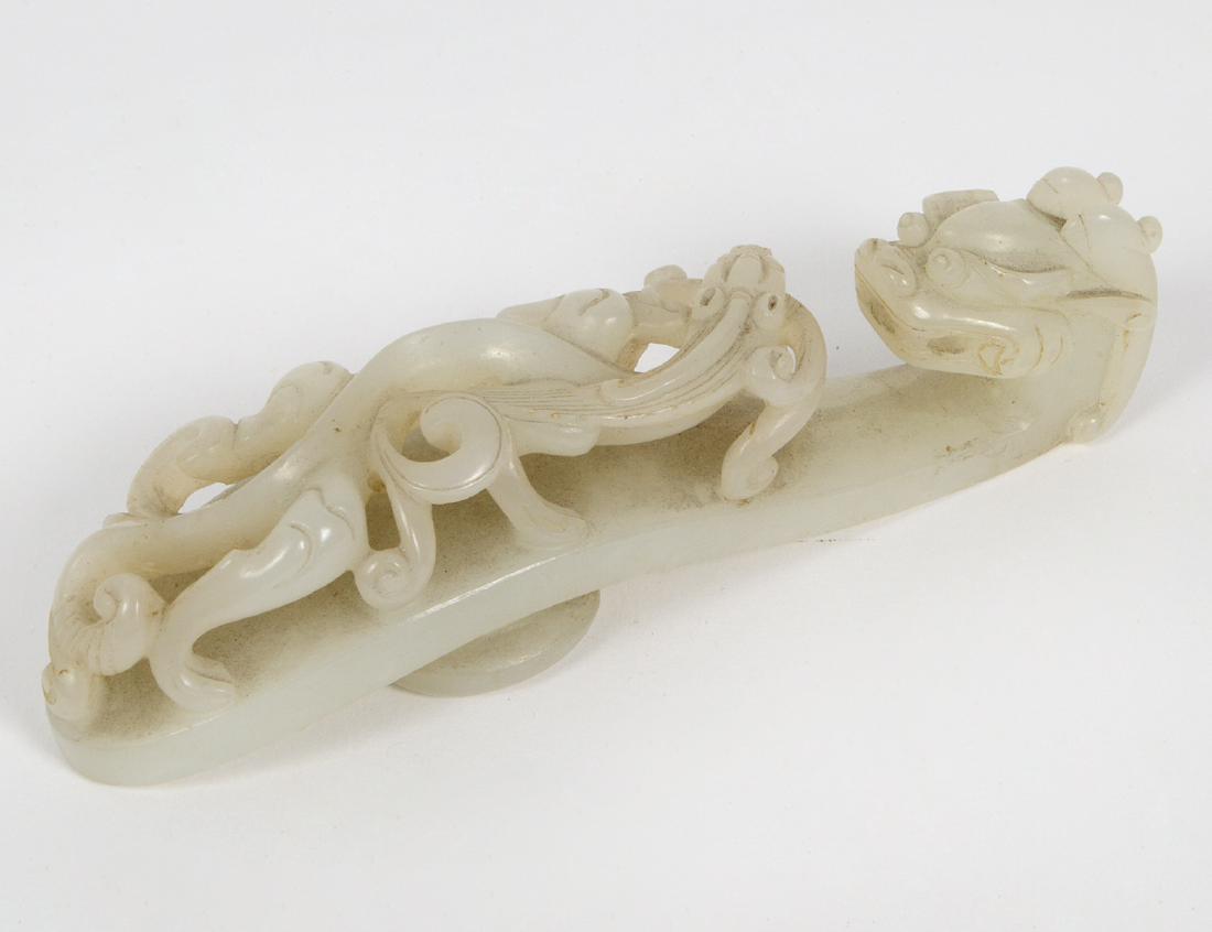 CHINESE WHITE JADE BELT HOOK (1 of 4)
