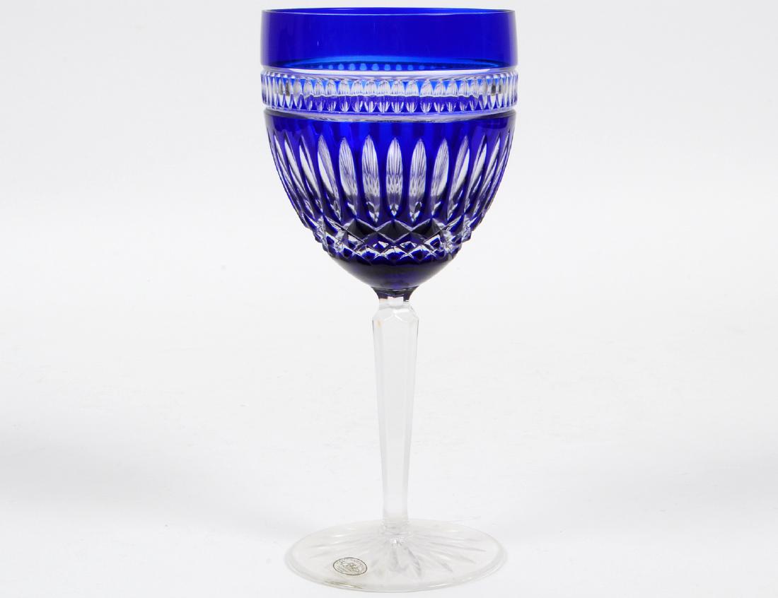 SIX HUNGARIAN BLUE CUT TO CLEAR WATER GOBLETS (1 of 3)