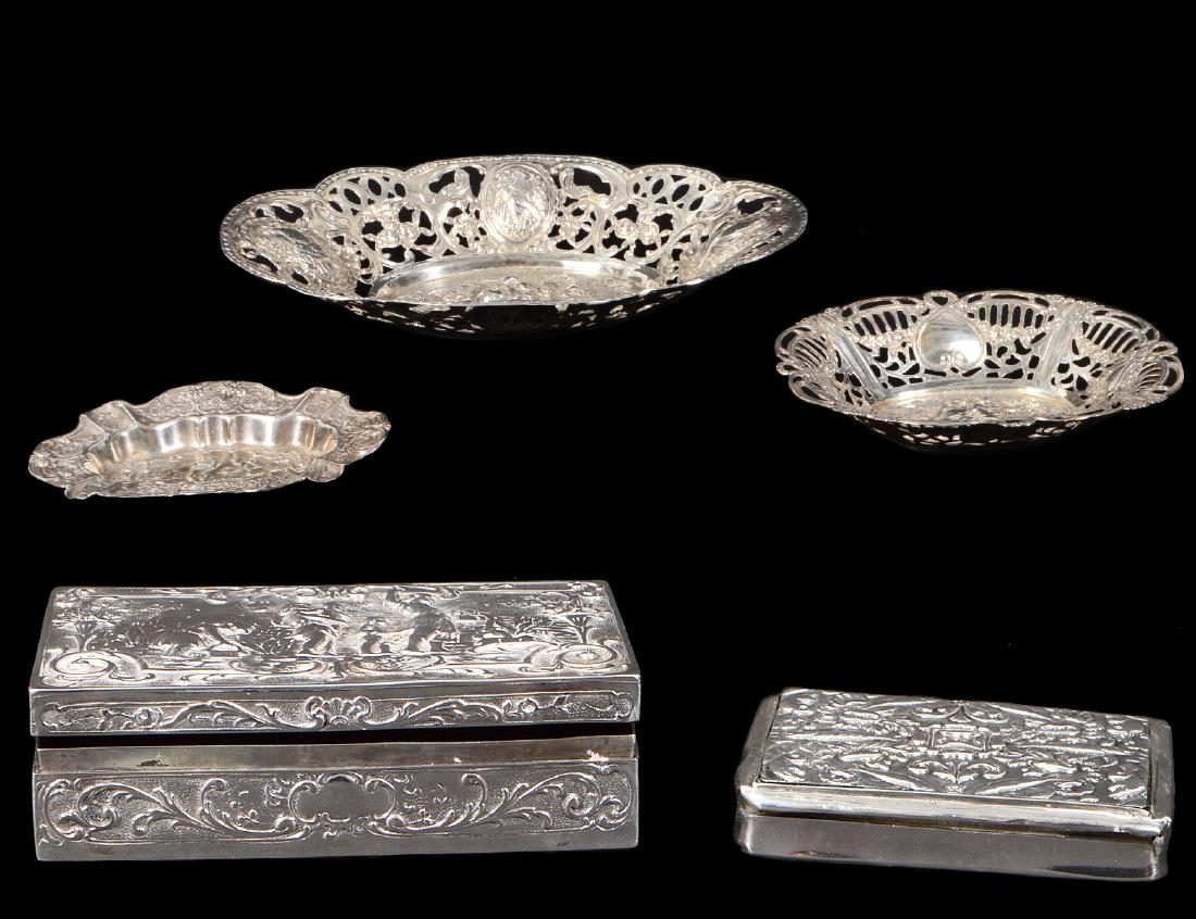 FIVE DUTCH SILVER TABLE ITEMS (1 of 11)