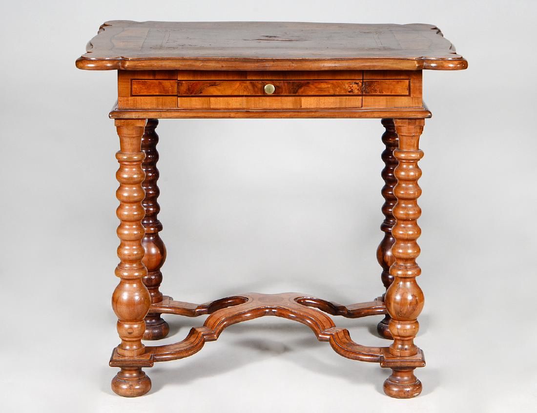 FLEMISH BAROQUE STYLE INLAID WALNUT CENTER TABLE (1 of 6)