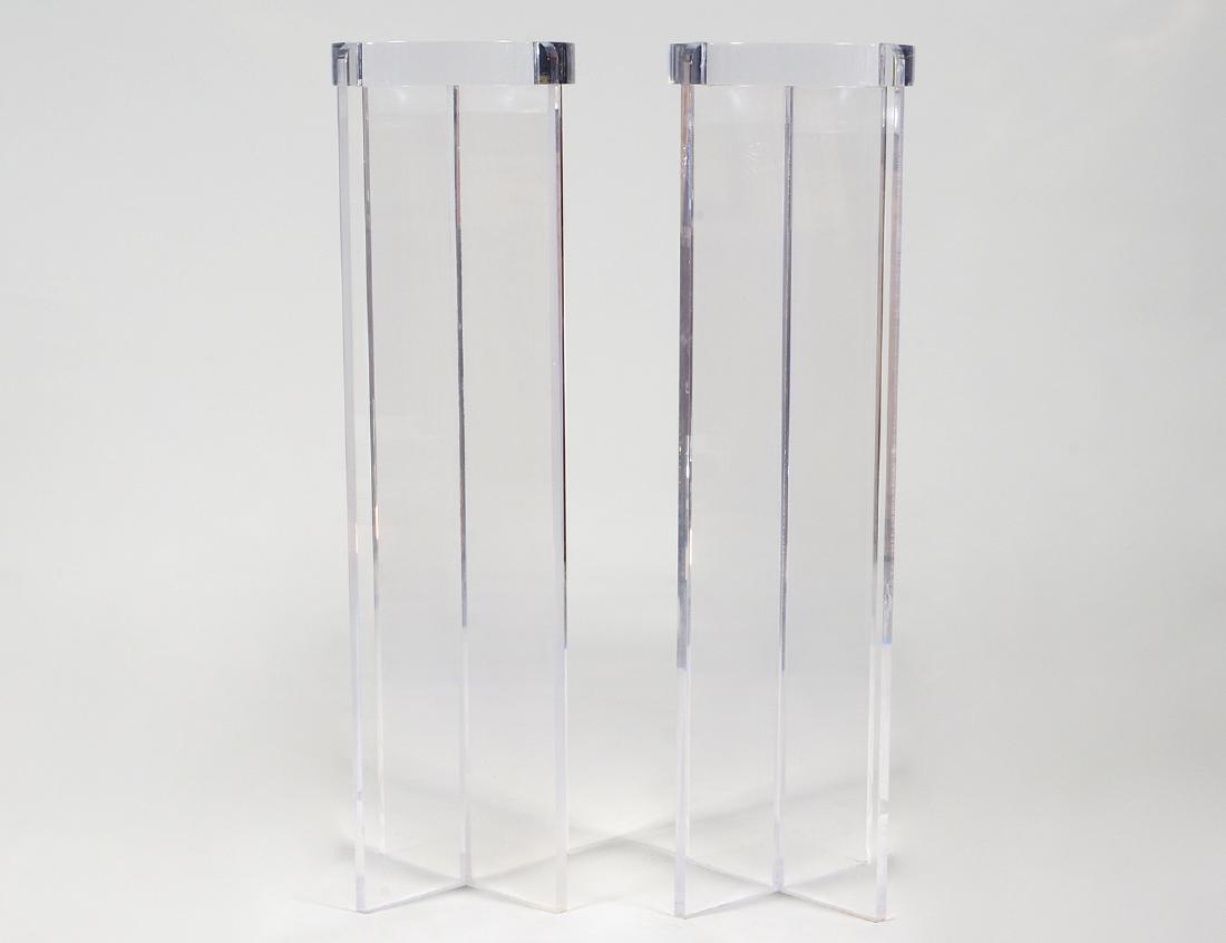 PAIR OF CONTEMPORARY LUCITE PEDESTALS (1 of 3)