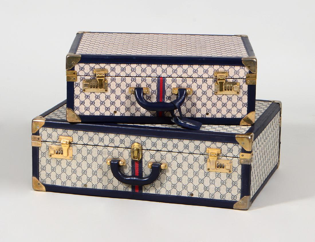 TWO GUCCI STYLE HARD SUITCASES (1 of 9)