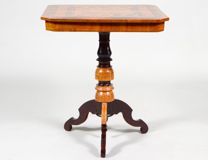 SOUTH GERMAN INLAID WALNUT & FRUITWOOD GAMES TABLE (1 of 7)