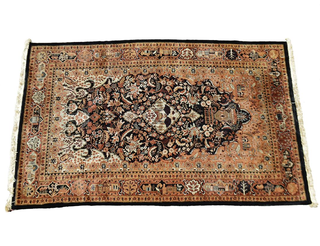 PERSIAN SILK PICTORIAL RUG (1 of 3)