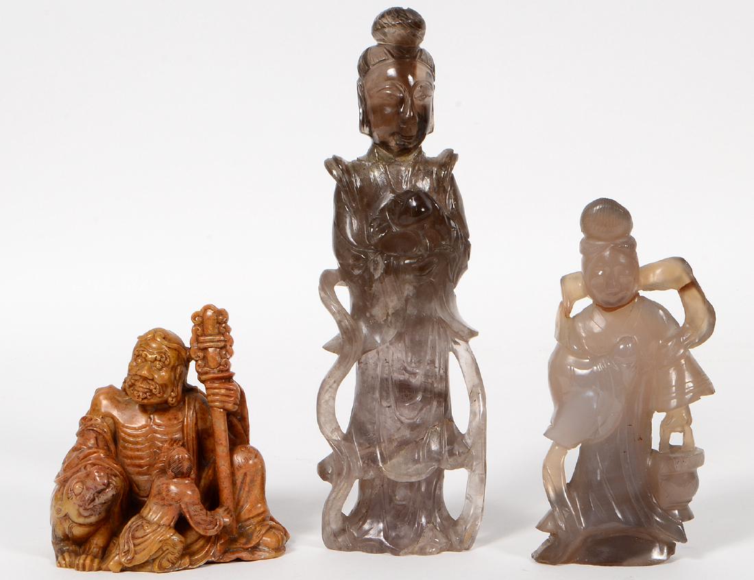 THREE CHINESE STONE CARVINGS (1 of 8)