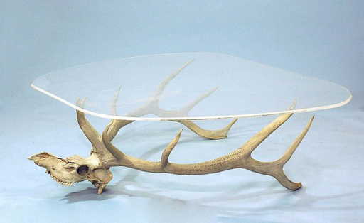 375 Elk Skull And Antler Coffee Table