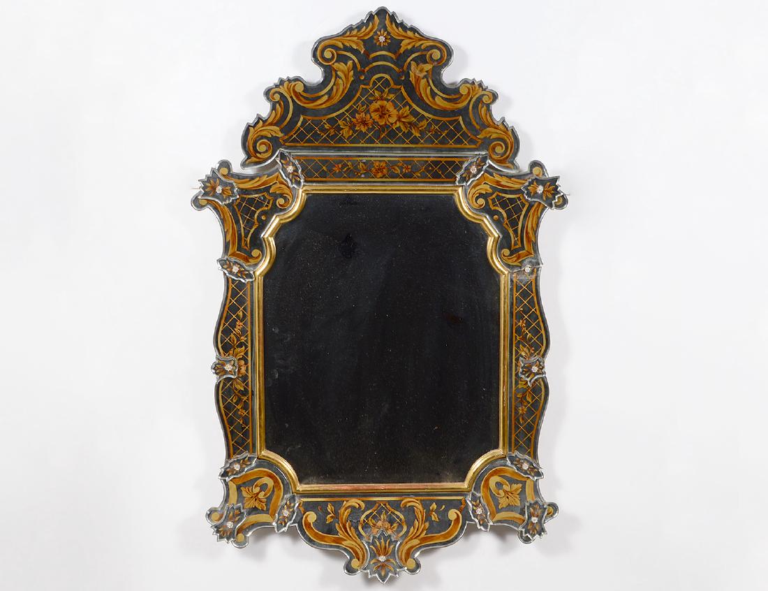 ITALIAN VERRE EGLOMISE MIRROR-FRAMED MIRROR (1 of 3)