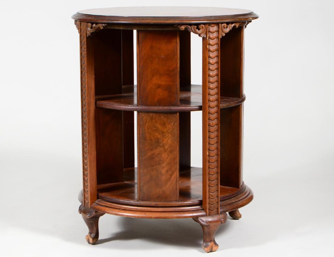 WALNUT REVOLVING LIBRARY BOOK TABLE (1 of 5)