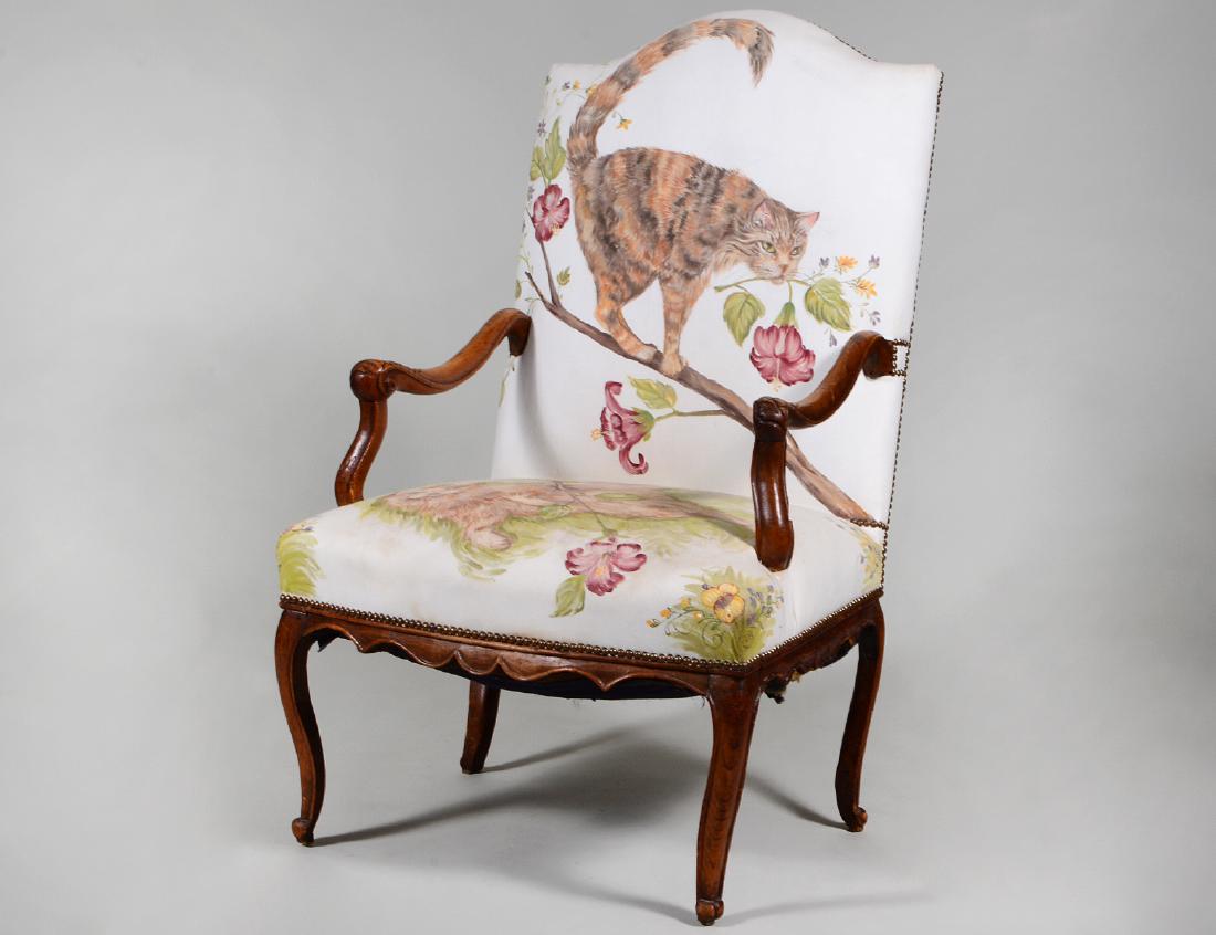 LOUIS XV WALNUT FAUTEUIL (1 of 2)