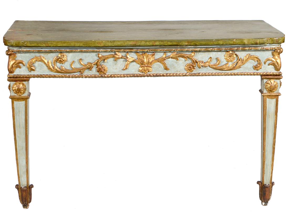 ITALIAN NEO-CLASSICAL PAINTED & GILT WOOD CONSOLE (1 of 4)