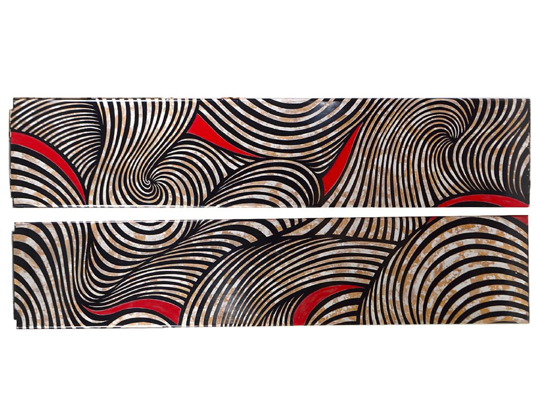 TWO CARL SPRINGER RED AND BLACK LACQUER PANELS (1 of 2)