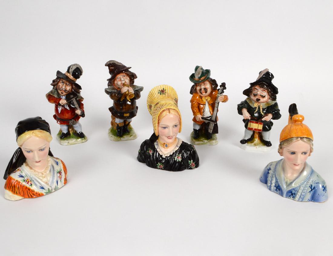 FOUR CAPO DI MONTE PORCELAIN DWARF MUSICIANS (1 of 10)