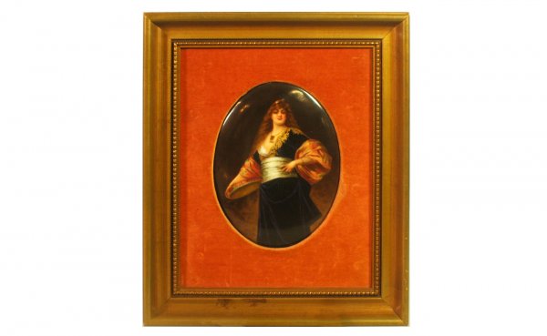 Antique Hand-Painted Oval Plaque of Salome Measuri: Antique Hand-Painted Oval Plaque of Salome Measuring 7 Inches by 5 ½ Inches, Matted and Mounted In a Gilt Beaded Frame. Condition is Good. We Will Not Ship Nor Pack This Item. Please Contact a Third