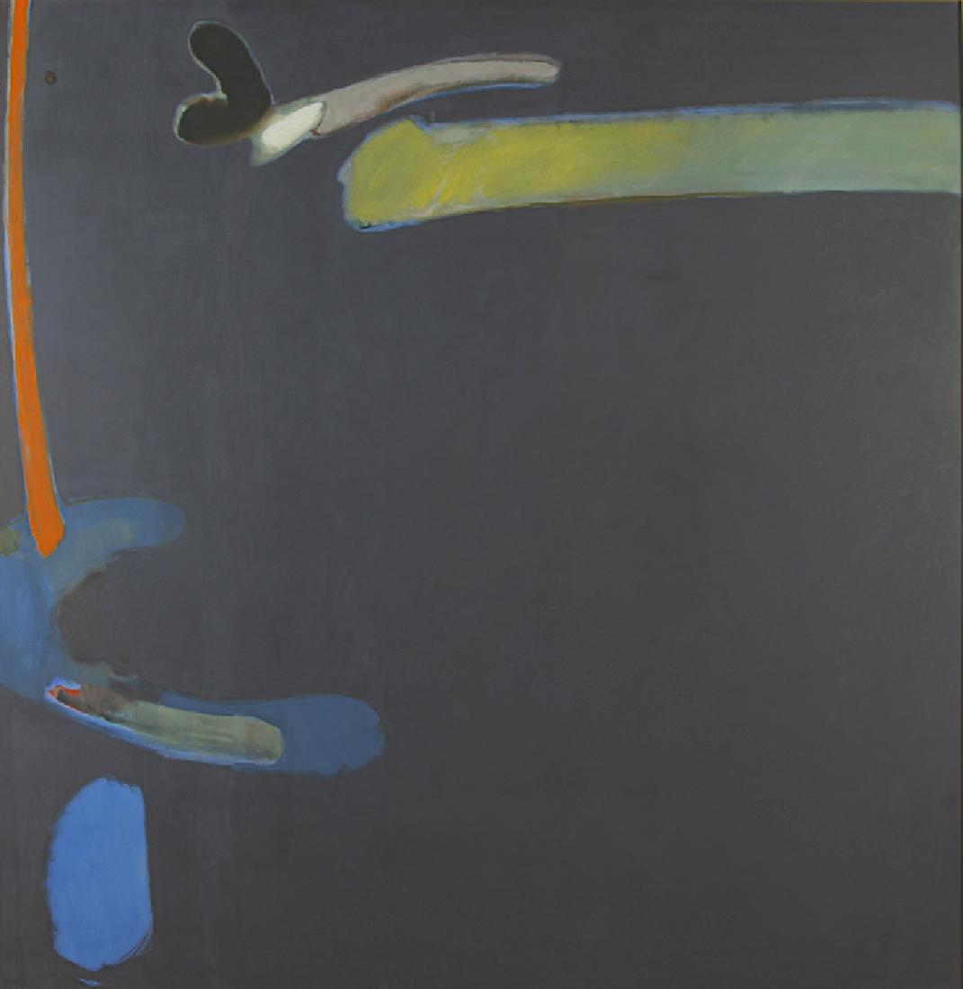 STEPHEN GREENE (American. 1917-1999): "Approach". Circa 1961. Signed, titled on reverse, with exhibition/gallery label.Acrylic on Canvas. Measuring 7 ft by 7 ft (approx.) Provenance: Staempfli Gallery, Inc. NY. Purchased Privately, Chicag