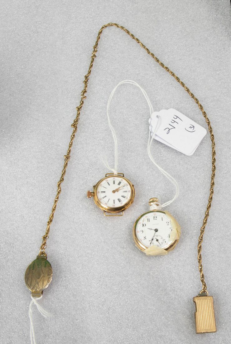 WOMANS  GOLD WATCH & WOMANS GOLD POCKETWATCH (1 of 1)