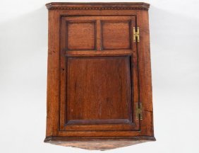 GEORGE III OAK HANGING CORNER CABINET (1 of 4)
