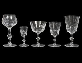 EXTENSIVE SCOTTISH CUT GLASS STEMWARE SERVICE (1 of 4)