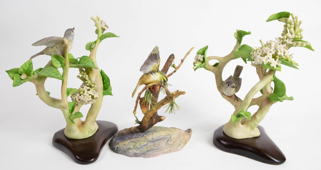 ROYAL WORCESTER AND A PAIR OF CYBIS BIRD GROUPS (1 of 4)