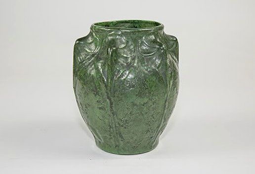 AMERICAN ARTS & CRAFTS GREEN GLAZED POTTERY VASE (1 of 4)