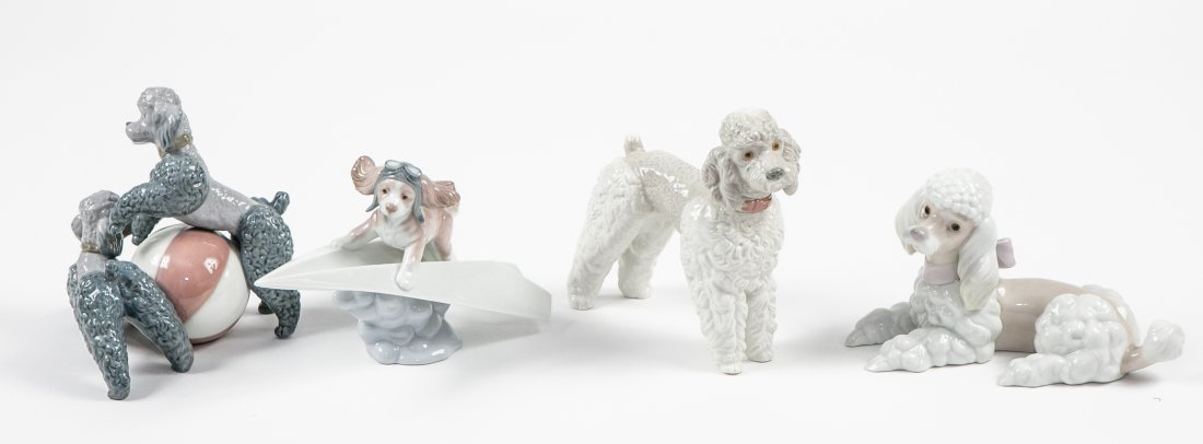 FOUR LLADRO PORCELAIN DOGS (1 of 6)